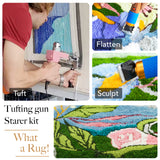 Tufting Gun Starter Kit with Carpet Trimmer - artufting 2 in 1 Cut Pile & Loop Pile Rug Tufting Gun - Easy-to-Use Rug Making Kit - Ideal for Craft Devotees, Crafting Studios & Social Media Creators