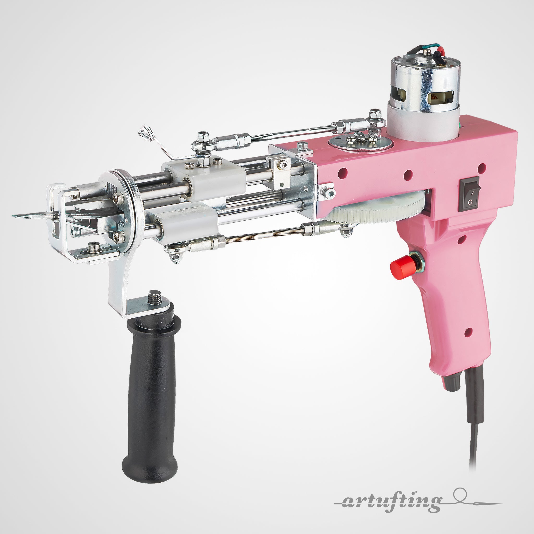 Tufting Gun 2 in 1 Cut Pile & Loop Pile. Includes 10 Tufting Gun Skin  Stickers, 100-240V (Baby Pink)